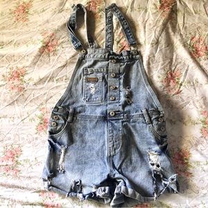 Vintage Jean Overall Shorts